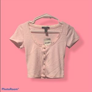 forever 21 light pink lace knit crop top